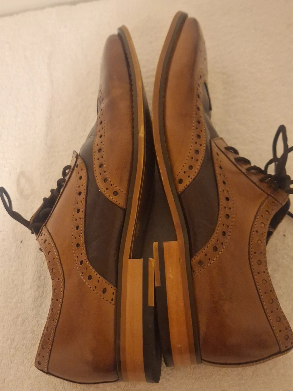 Stacy Adams Two-Tone Brown & Dark Brown Wingtip Oxfords